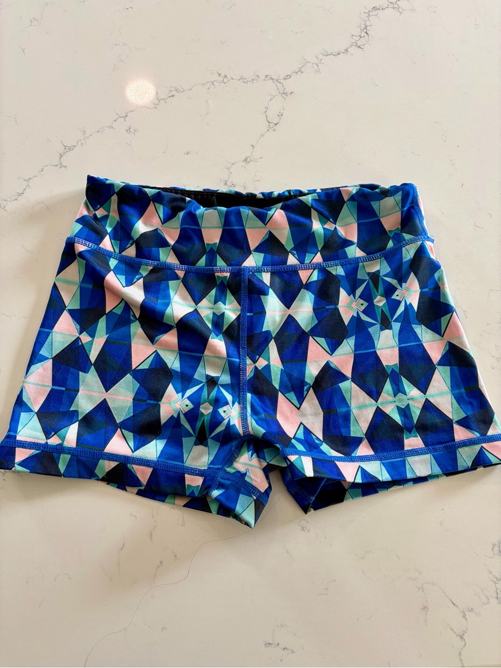 Aeropostale Blue and Pink Geometric Spandex - Women’s Medium